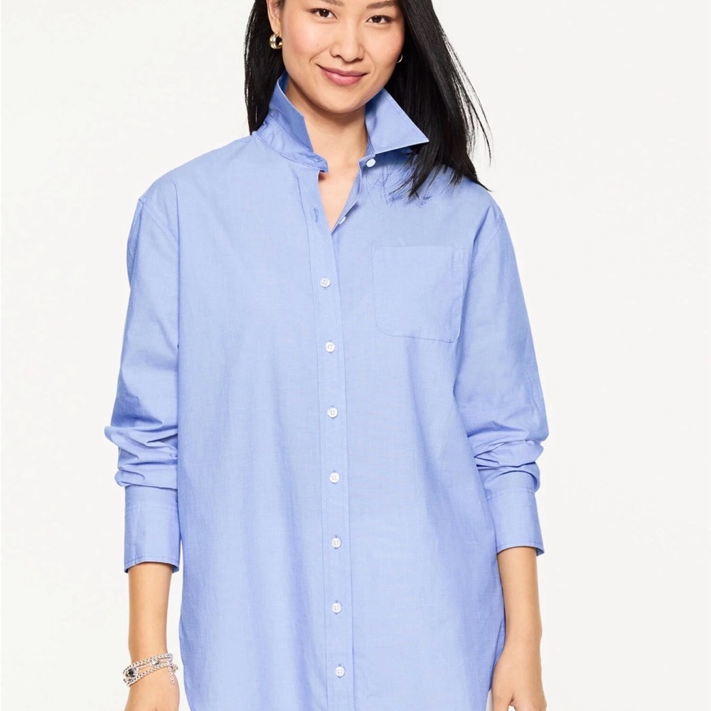 Talbots EVERYDAY RELAXED SHIRT - END-ON-END M NWT